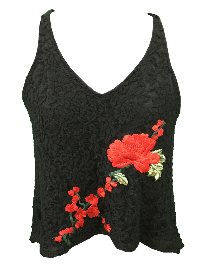 Black Stretchy Lace Top