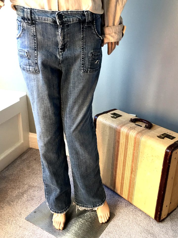 Distressed Denim Jeans w/Watch Charm