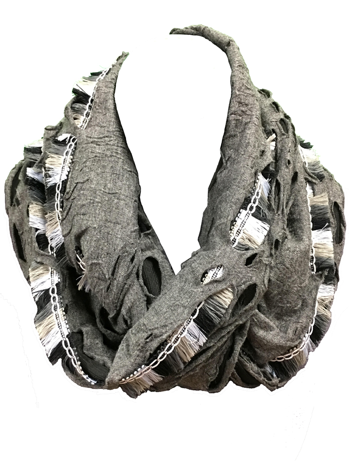 Grey/Black Infinity Scarf
