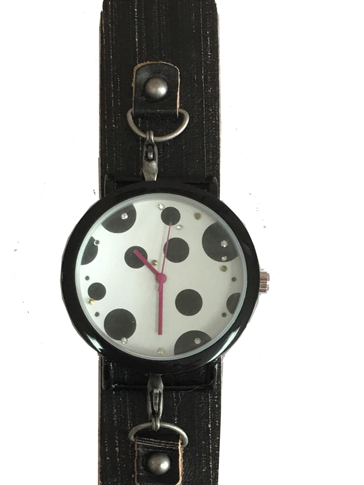 Watch with Leather Watchband