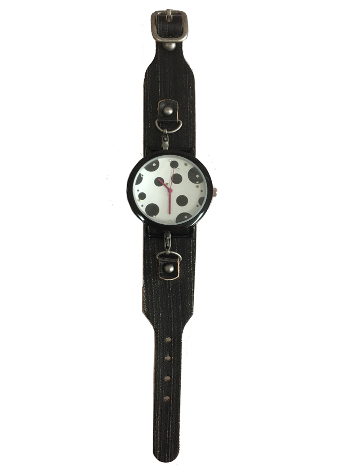 Watch with Leather Watchband